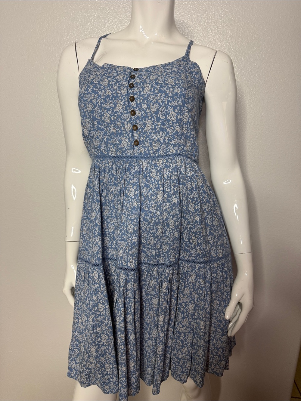 Cleo & Wolf Country Core Blue Print Dress M - Picture 2 of 8